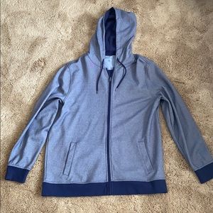 Men’s XL full zip sweatshirt, denim blue color